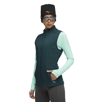 Green - Side - Puma Womens-Ladies Cloudspun Sleeveless Running Vest