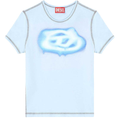 Blue - Front - Diesel Womens-Ladies Glow Logo T-Shirt
