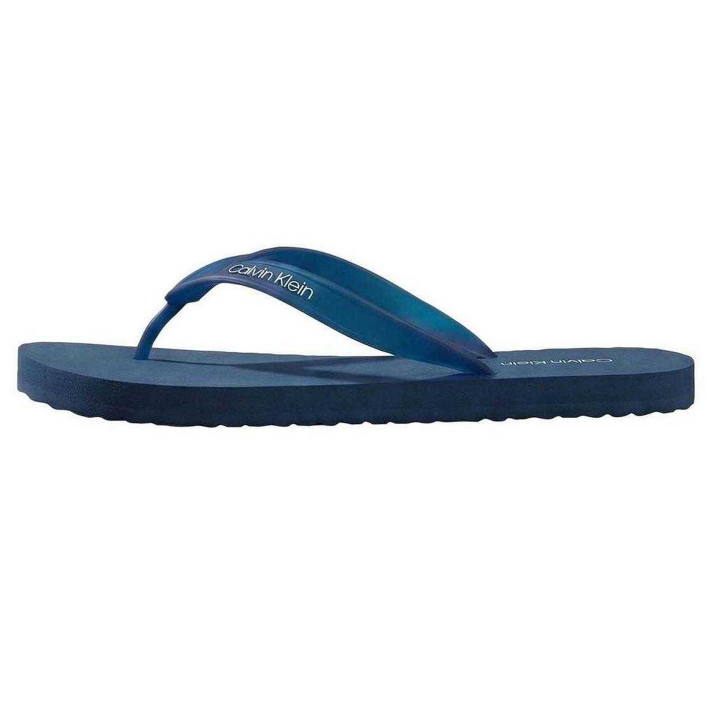 Navy - Back - Calvin Klein Mens Rubber Flat Flip Flops