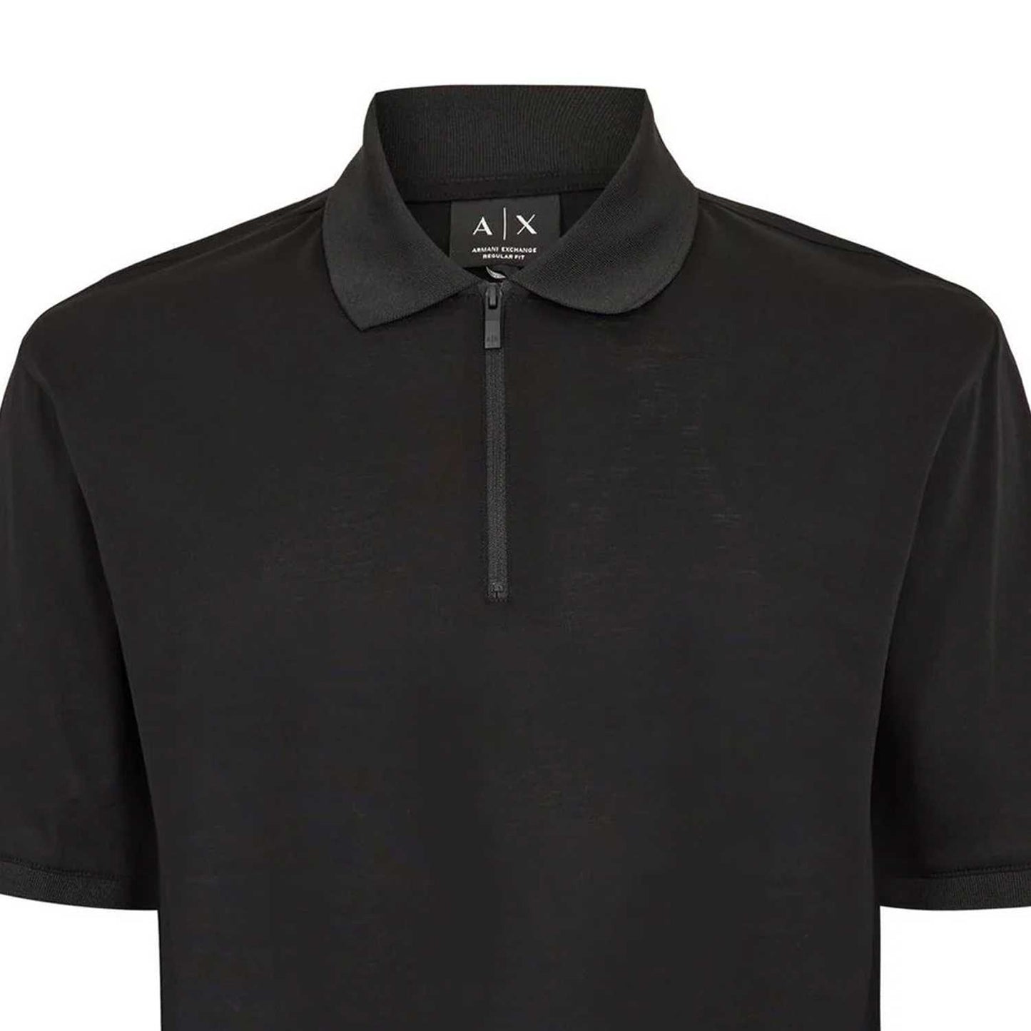 Black - Side - Armani Exchange Mens Short-Sleeved Polo Shirt