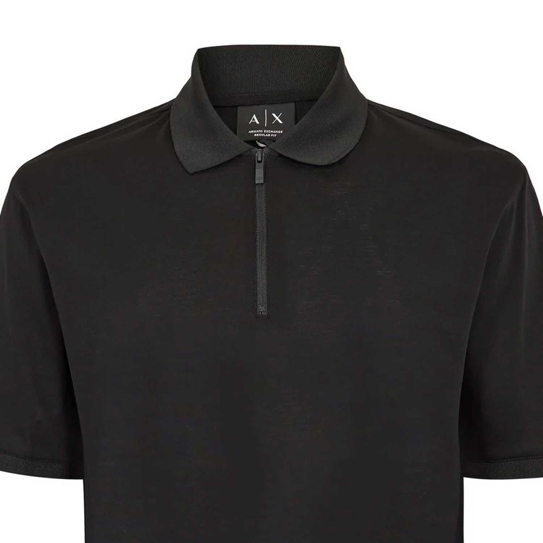 Black - Side - Armani Exchange Mens Short-Sleeved Polo Shirt