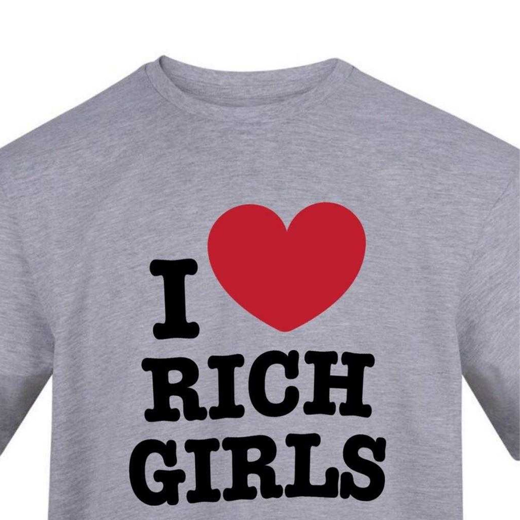 Grey - Side - AWD Mens I Love Rich Girls T-Shirt
