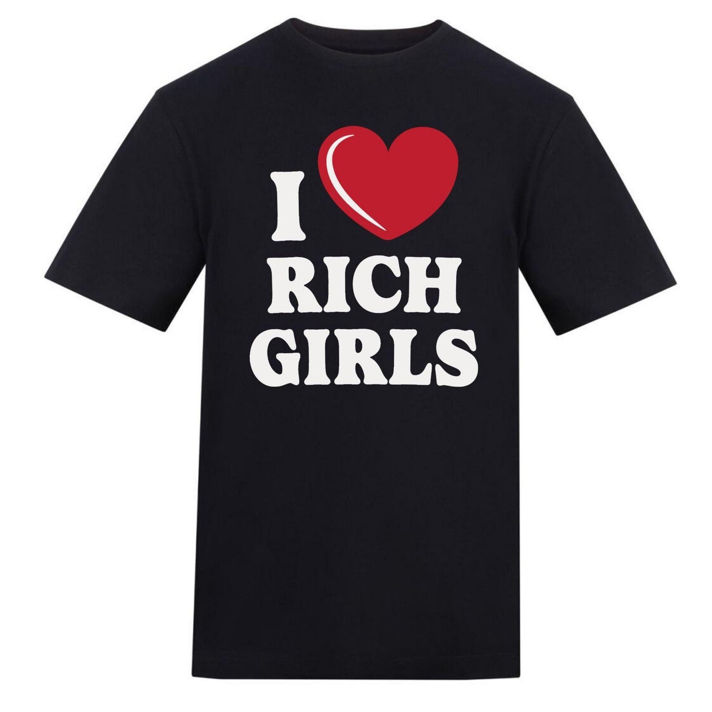 Black - Front - AWD Mens I Love Rich Girls T-Shirt