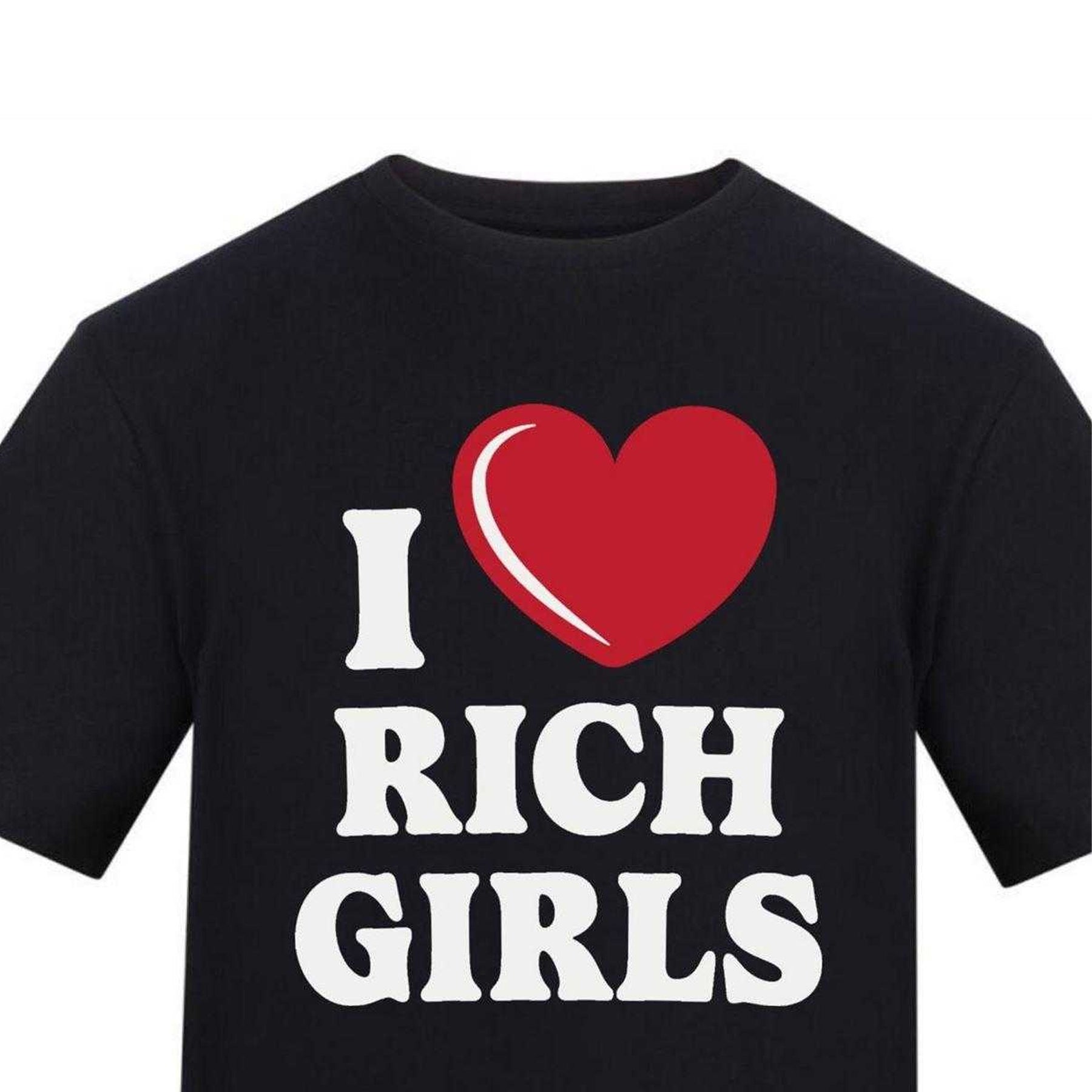 Black - Side - AWD Mens I Love Rich Girls T-Shirt