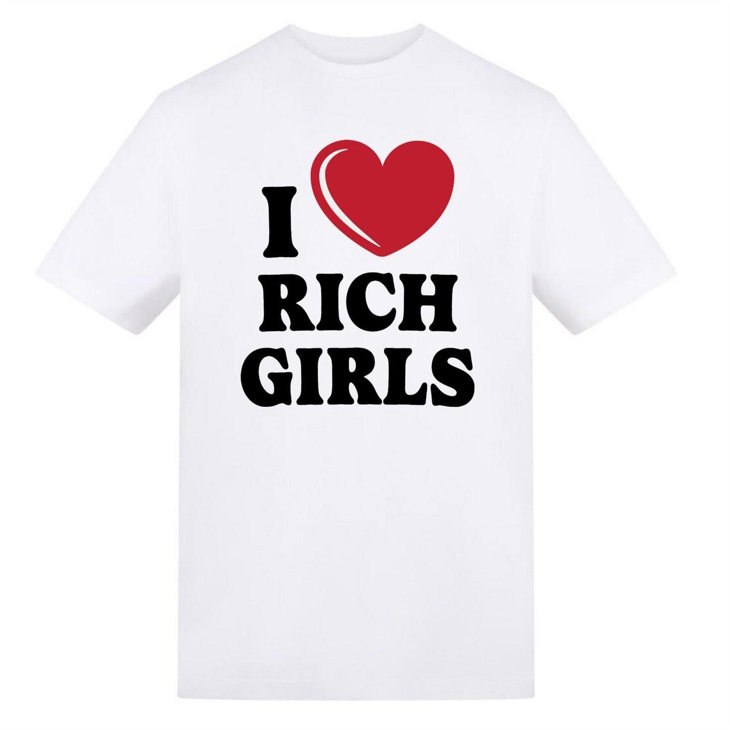White - Front - AWD Mens I Love Rich Girls T-Shirt
