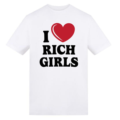 White - Front - AWD Mens I Love Rich Girls T-Shirt