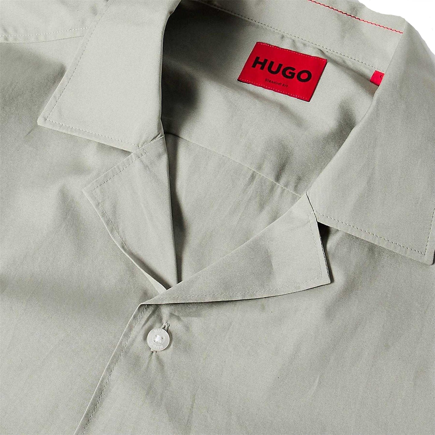 Green - Side - Hugo Mens Ellino Relaxed Fit Short-Sleeved Shirt