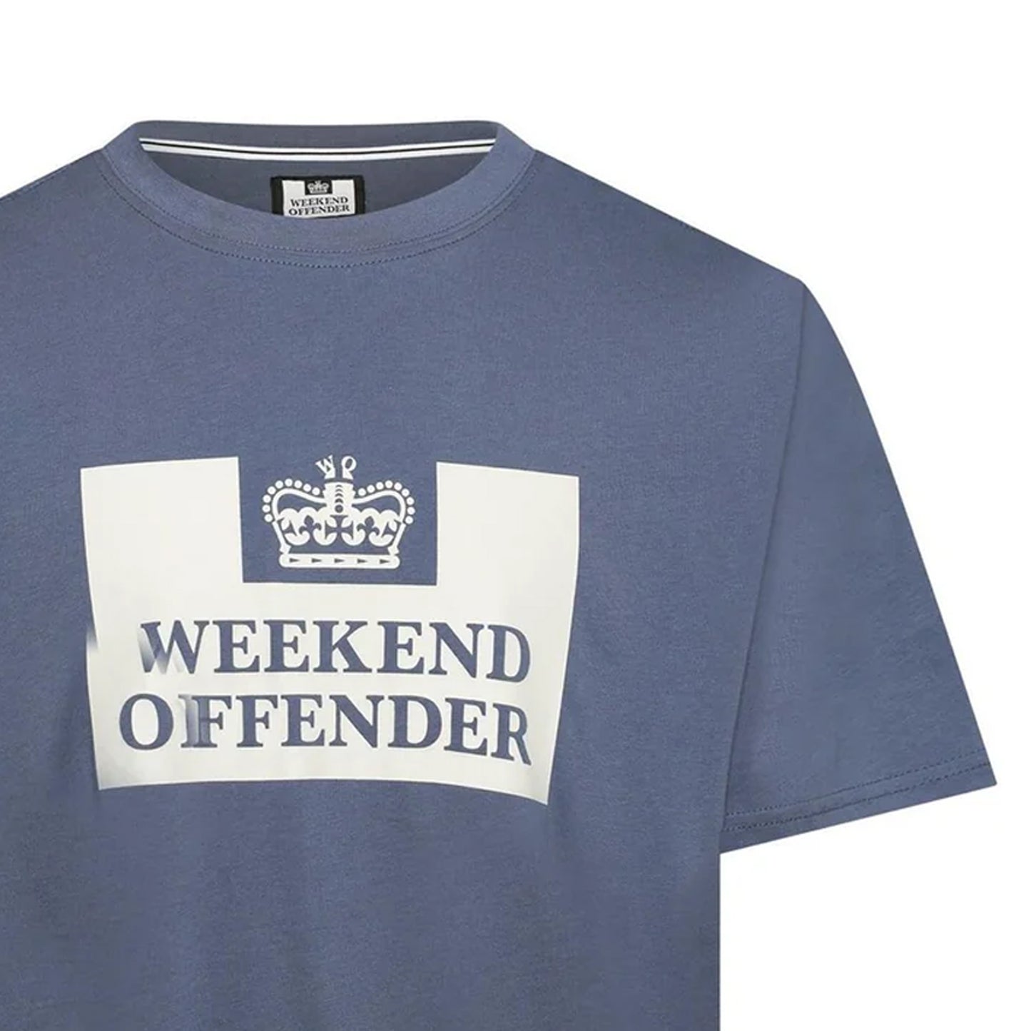 Ink Blue-Silver - Side - Weekend Offender Mens McMoney Graphic Print Regular T-Shirt