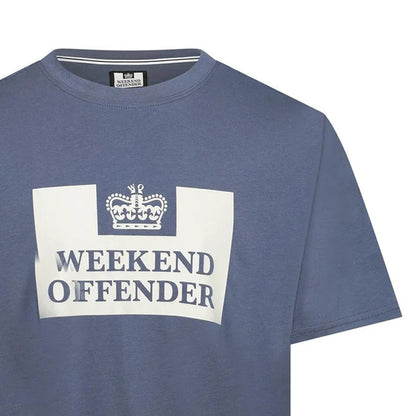 Ink Blue-Silver - Side - Weekend Offender Mens McMoney Graphic Print Regular T-Shirt