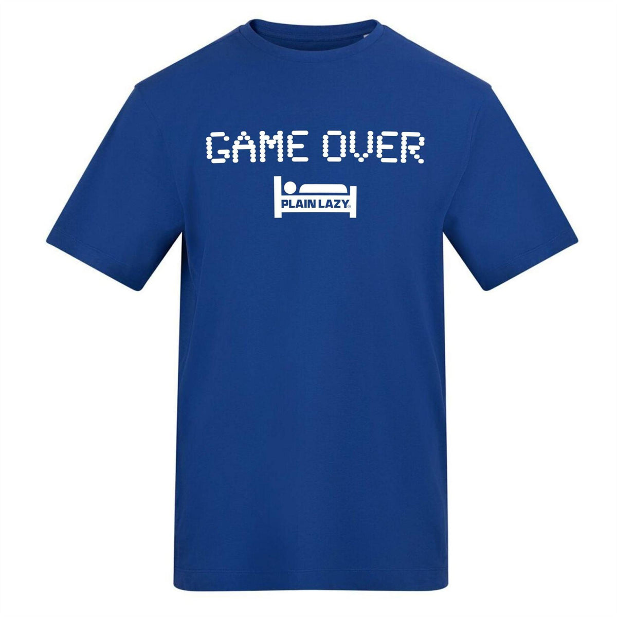 Blue - Front - Plain Lazy Mens Game Over Graphic Print T-Shirt