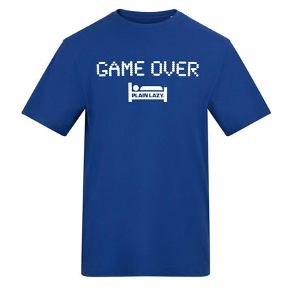 Blue - Front - Plain Lazy Mens Game Over Graphic Print T-Shirt