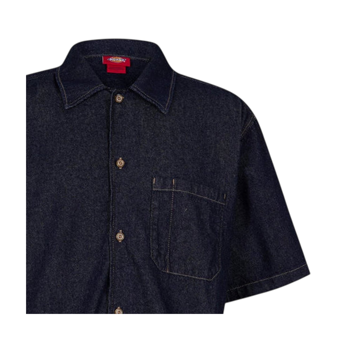 Rinsed - Side - Dickies Mens Denim Short-Sleeved Shirt