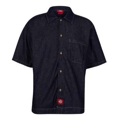 Rinsed - Front - Dickies Mens Denim Short-Sleeved Shirt