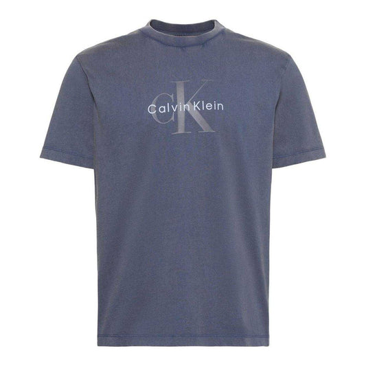 Blue - Front - Calvin Klein Mens Acid Wash Crew Neck T-Shirt