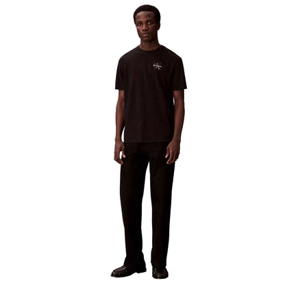 Black-White - Lifestyle - Calvin Klein Mens Micro Logo T-Shirt (Pack of 2)