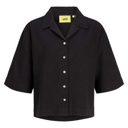 Black - Front - JJXX Womens-Ladies Waffle 3-4 Sleeve Shirt
