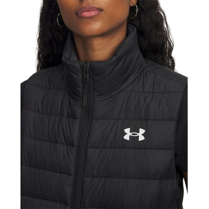 Black - Side - Under Armour Womens-Ladies Quilted Sport Gilet