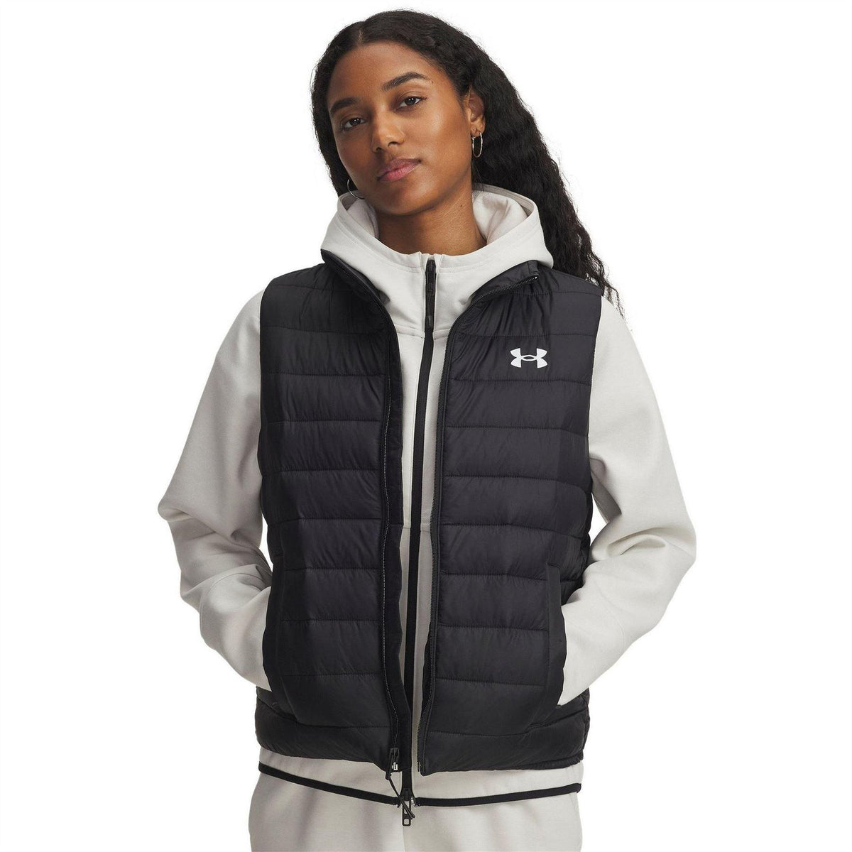 Black - Lifestyle - Under Armour Womens-Ladies Quilted Sport Gilet