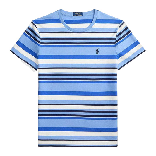 Bristol Blue - Front - Ralph Lauren Mens Horizontal Stripe Regular T-Shirt