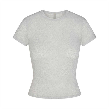Light Heather Grey - Front - Skims Womens-Ladies Crew Neck T-Shirt
