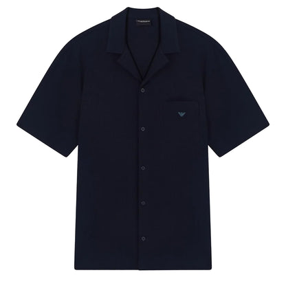 Navy - Front - Emporio Armani Mens Regular Shirt