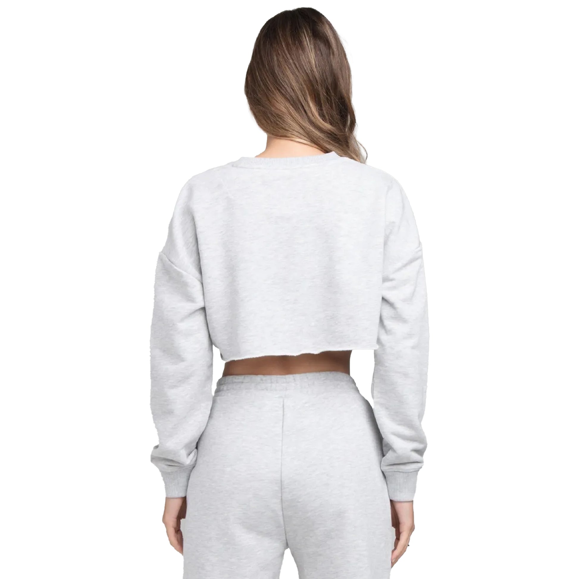 Grey - Back - SikSilk Womens-Ladies Crop Sweatshirt