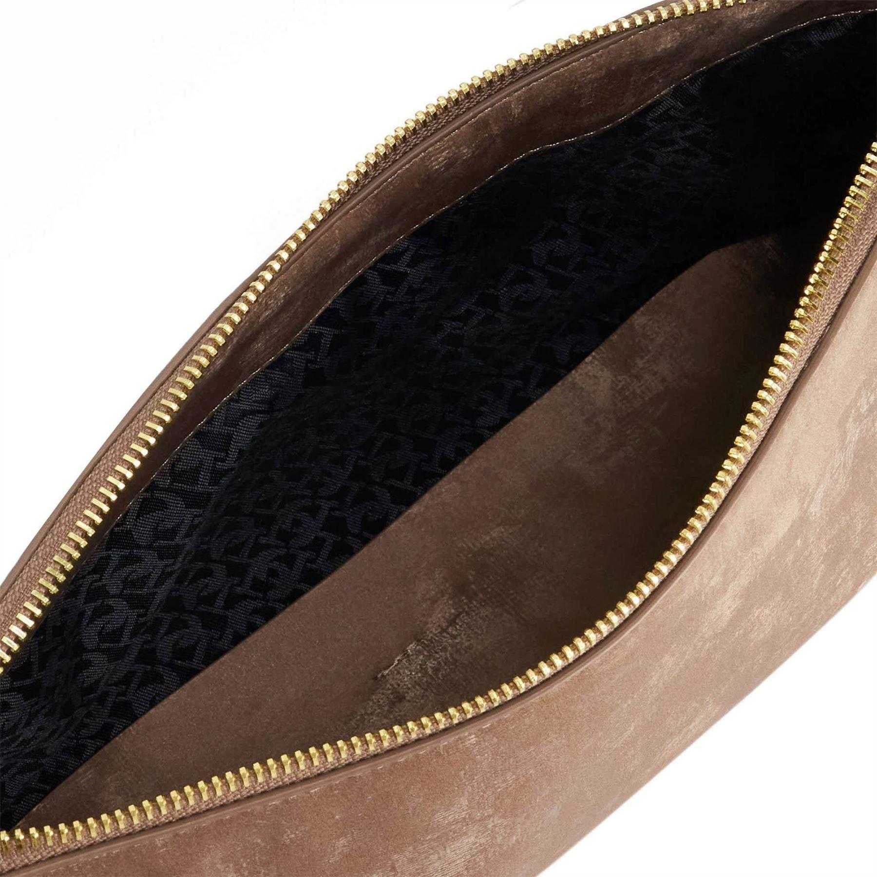 Brown - Side - Dune London Earlington Woven Clutch Bag