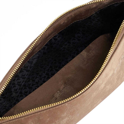 Brown - Side - Dune London Earlington Woven Clutch Bag