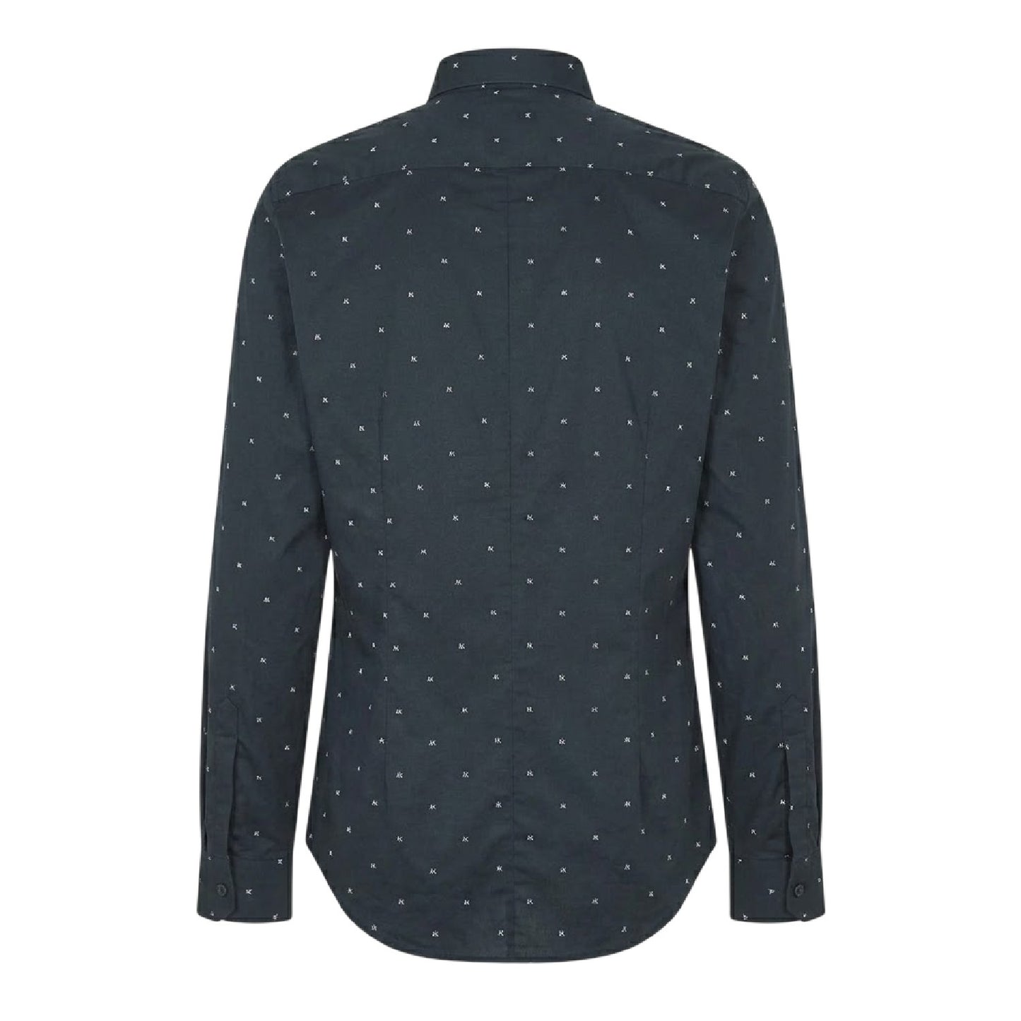 Navy - Back - Armani Exchange Mens Printed Long-Sleeved Shirt