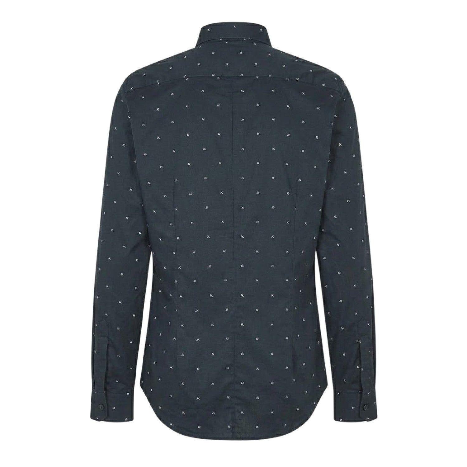 Navy - Back - Armani Exchange Mens Printed Long-Sleeved Shirt