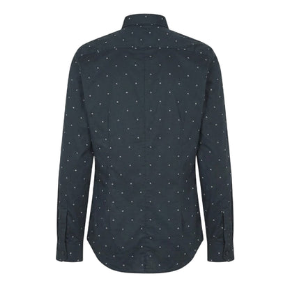 Navy - Back - Armani Exchange Mens Printed Long-Sleeved Shirt