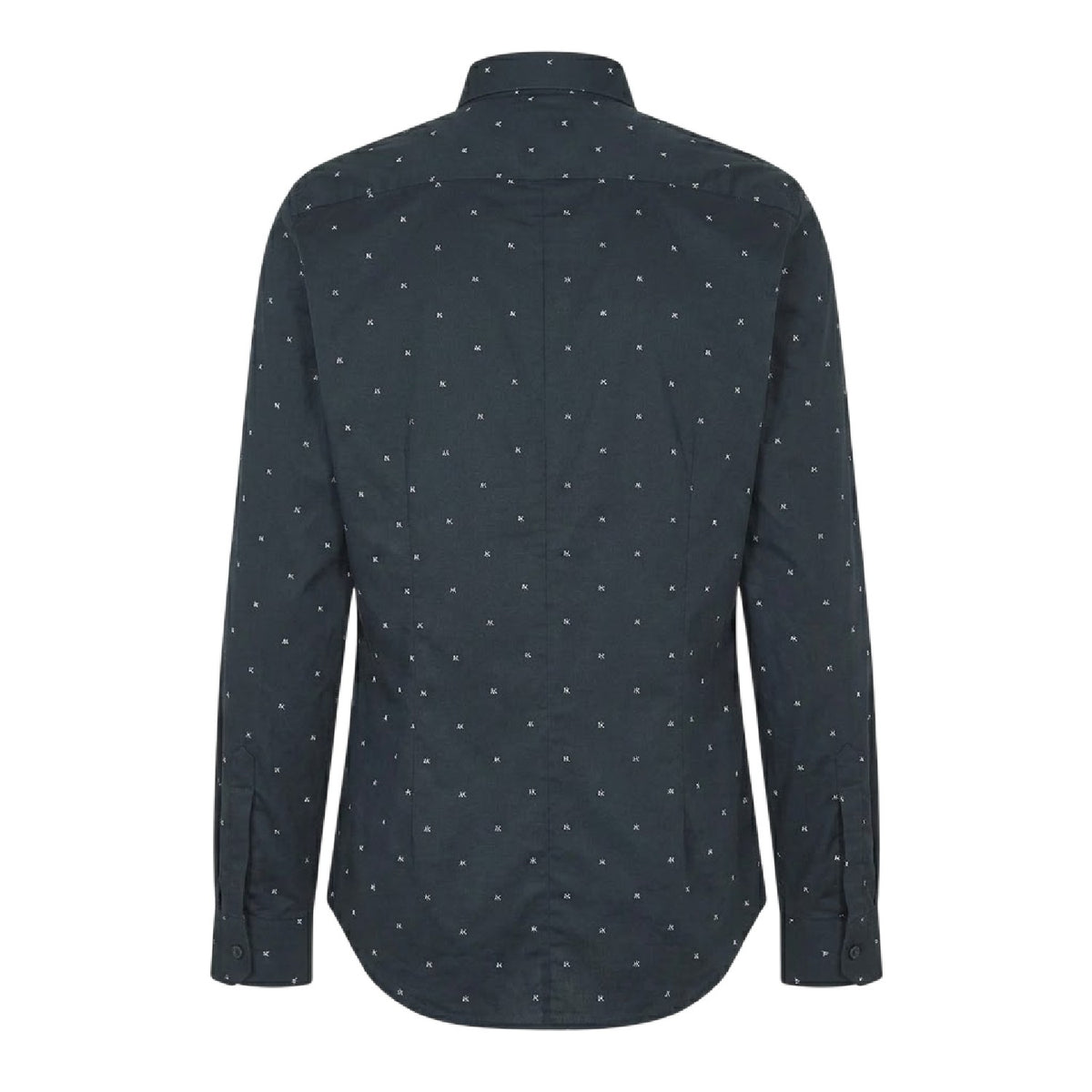 Navy - Back - Armani Exchange Mens Printed Long-Sleeved Shirt