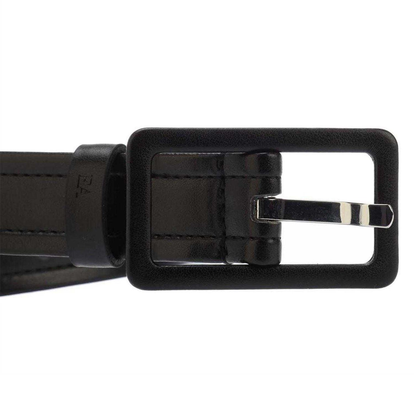 Black - Side - Emporio Armani EA7 Logo Leather Belt