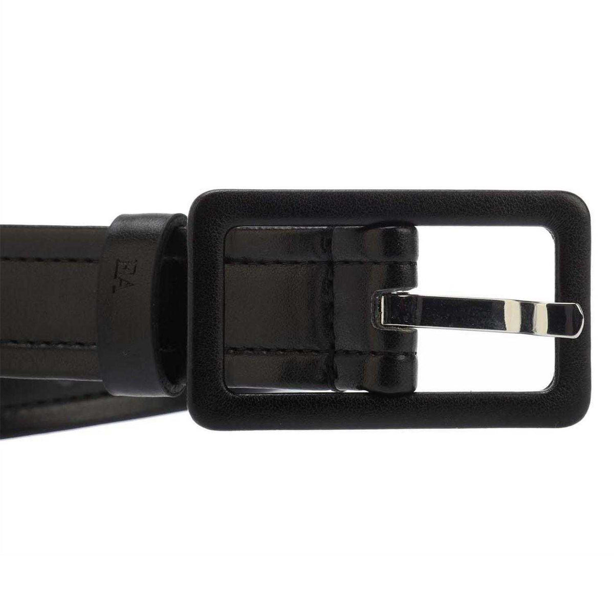 Black - Side - Emporio Armani EA7 Logo Leather Belt