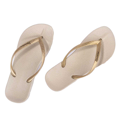 Beige - Back - Ipanema Womens-Ladies Anatomical Moulded Footbed Flat Flip Flops