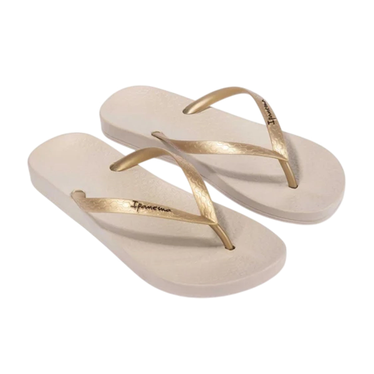 Beige - Side - Ipanema Womens-Ladies Anatomical Moulded Footbed Flat Flip Flops