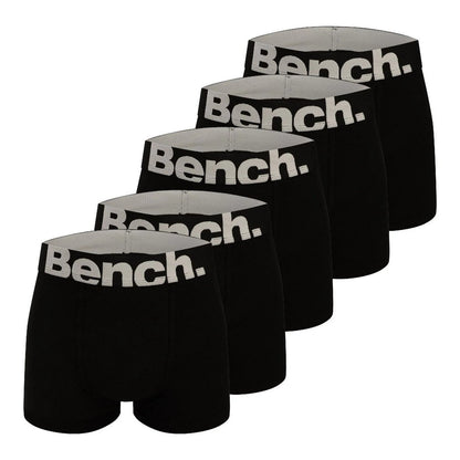 Black - Front - Bench Mens Marco Boxer Shorts (Pack of 5)