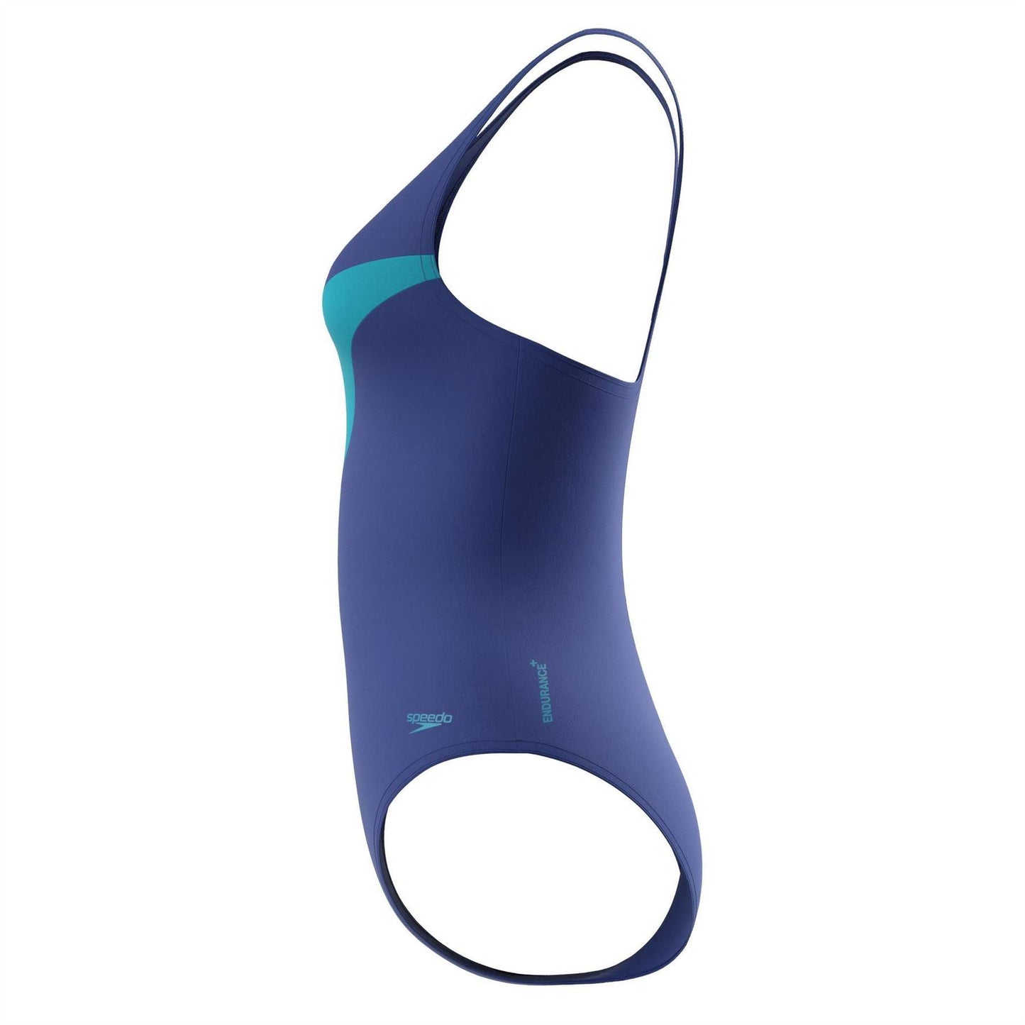 Navy Blue-Green - Side - Speedo Womens-Ladies Hyperboom Butterfly One Piece Swimsuit