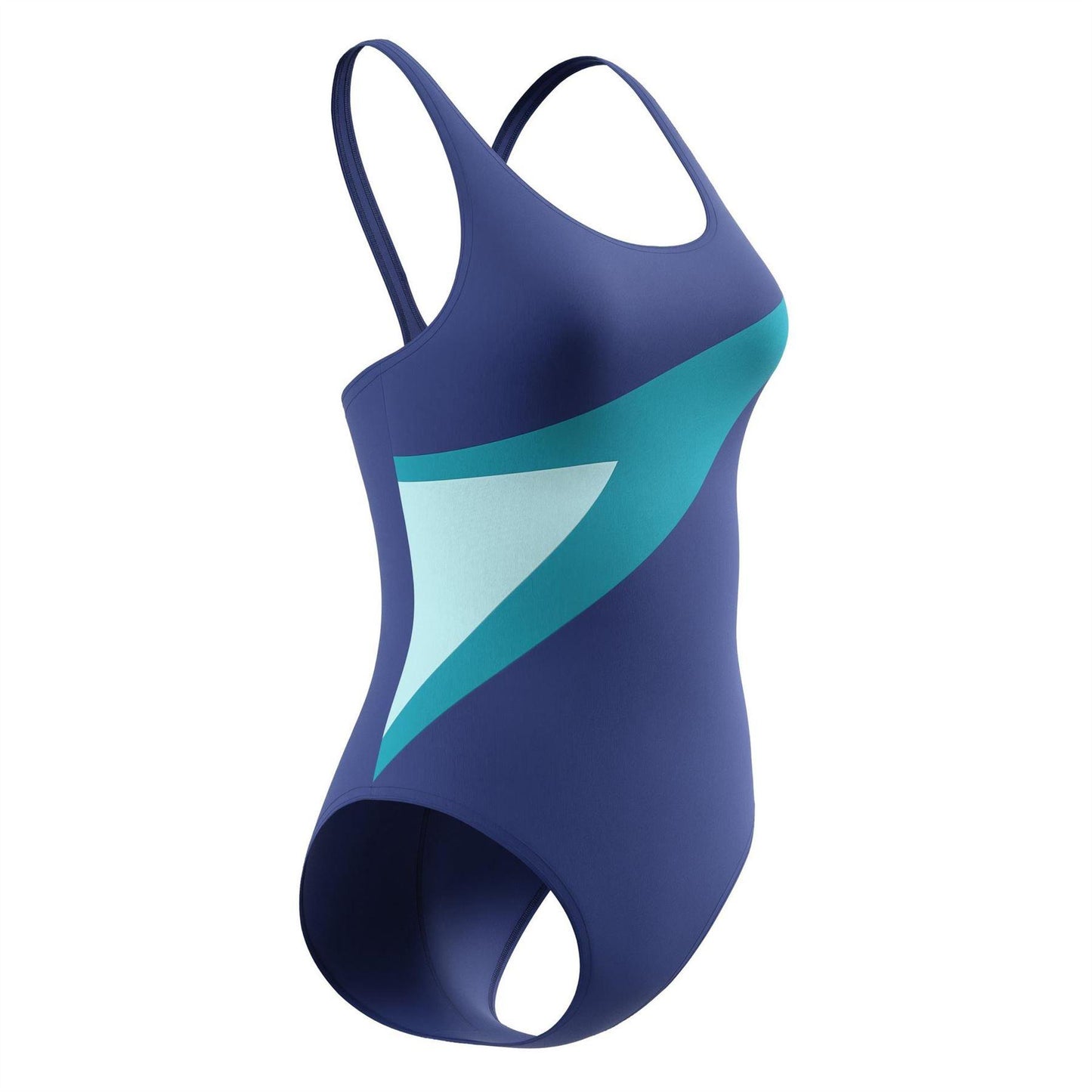 Navy Blue-Green - Lifestyle - Speedo Womens-Ladies Hyperboom Butterfly One Piece Swimsuit