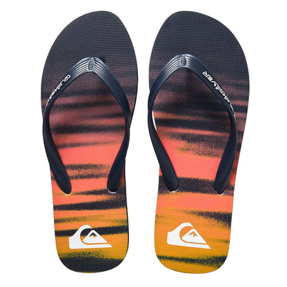 Navy - Side - Quiksilver Mens Logo Flip Flops