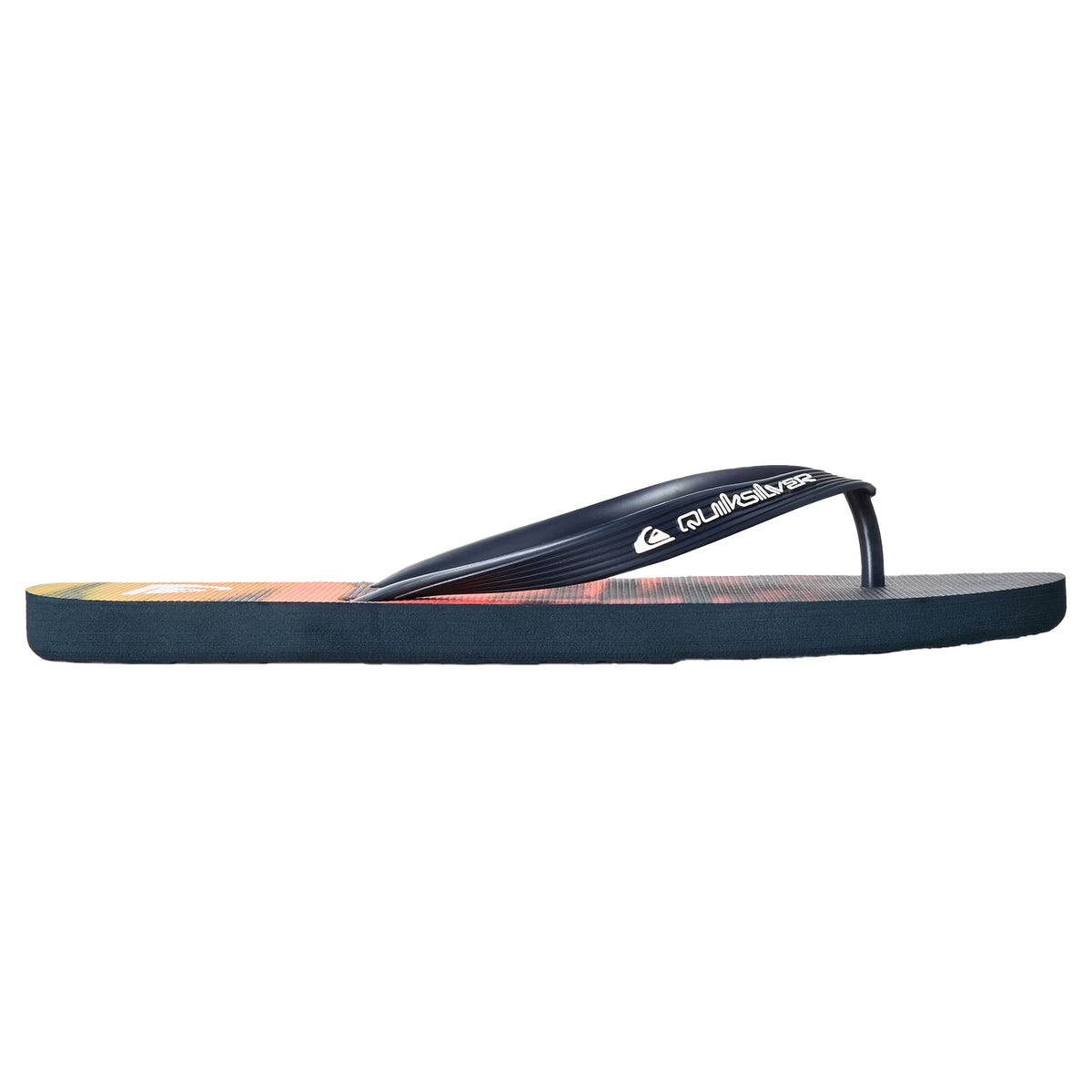 Navy - Front - Quiksilver Mens Logo Flip Flops