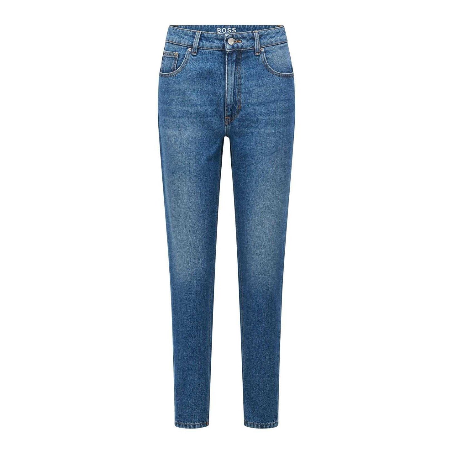 Blue - Front - Boss Womens-Ladies Modern 2.0 Leather Label Mom Jeans