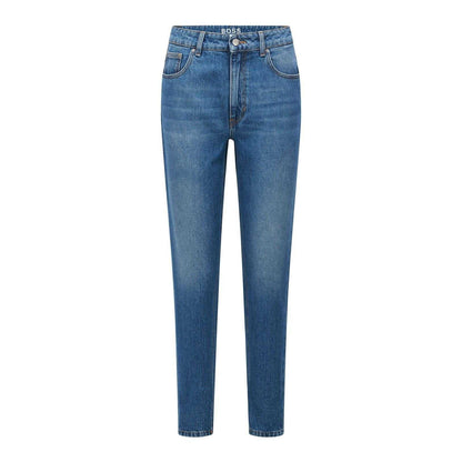 Blue - Front - Boss Womens-Ladies Modern 2.0 Leather Label Mom Jeans