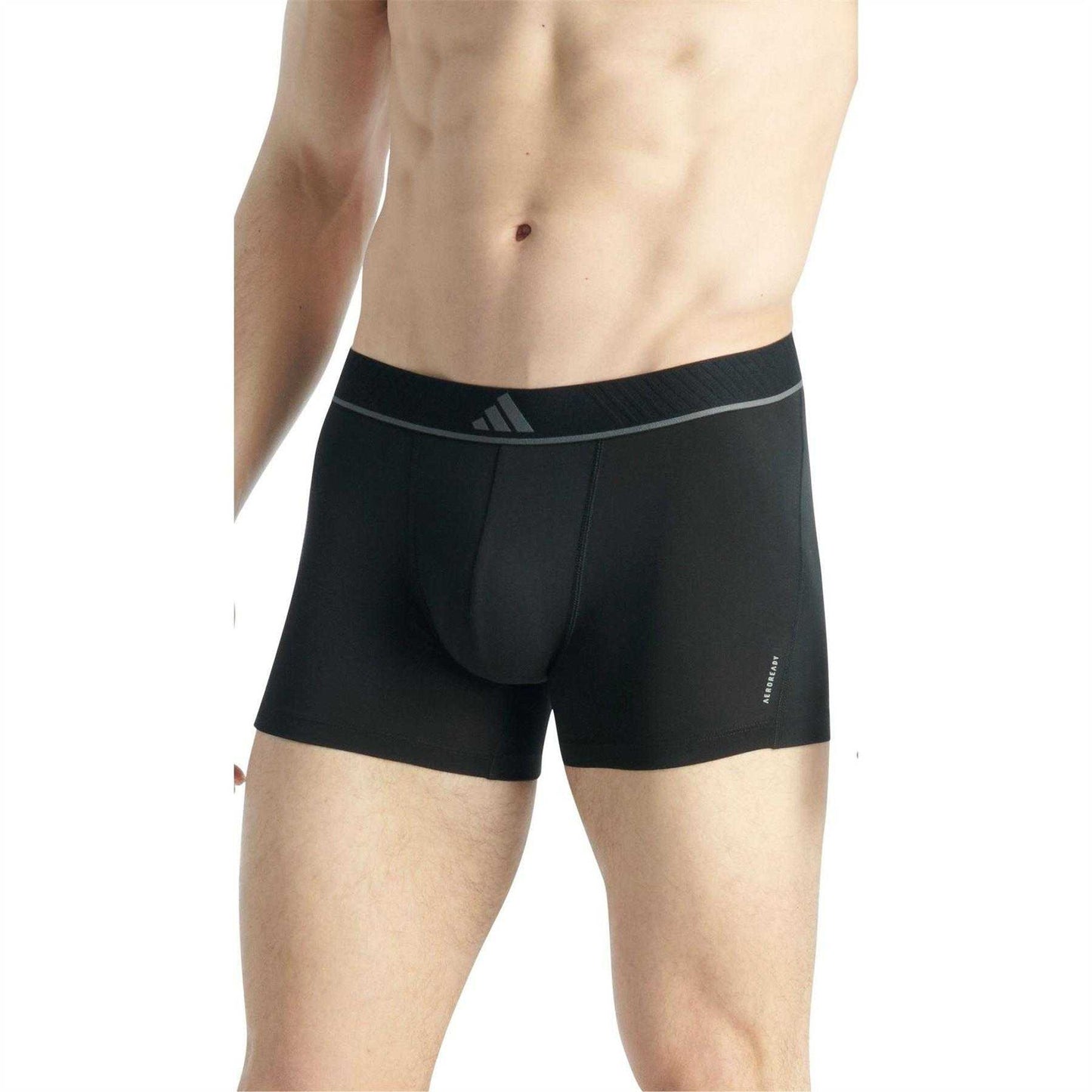 Black - Side - Adidas Mens Active Micro Flex Boxer Briefs (Pack of 3)