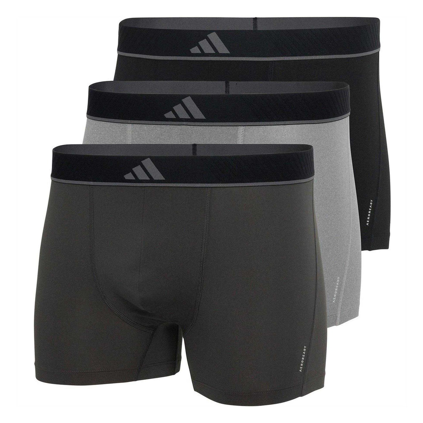 Multicoloured - Front - Adidas Mens Active Micro Flex Boxer Briefs (Pack of 3)