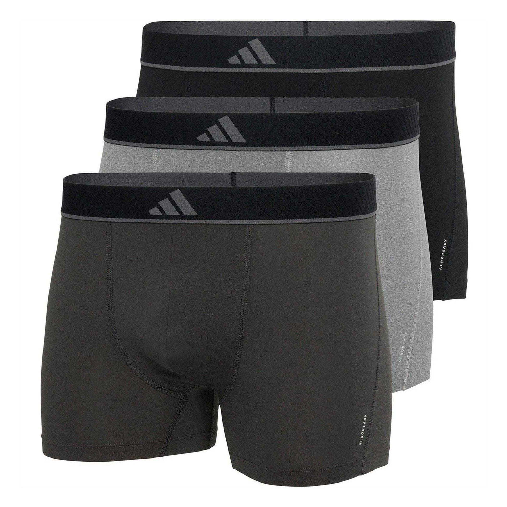 Multicoloured - Front - Adidas Mens Active Micro Flex Boxer Briefs (Pack of 3)