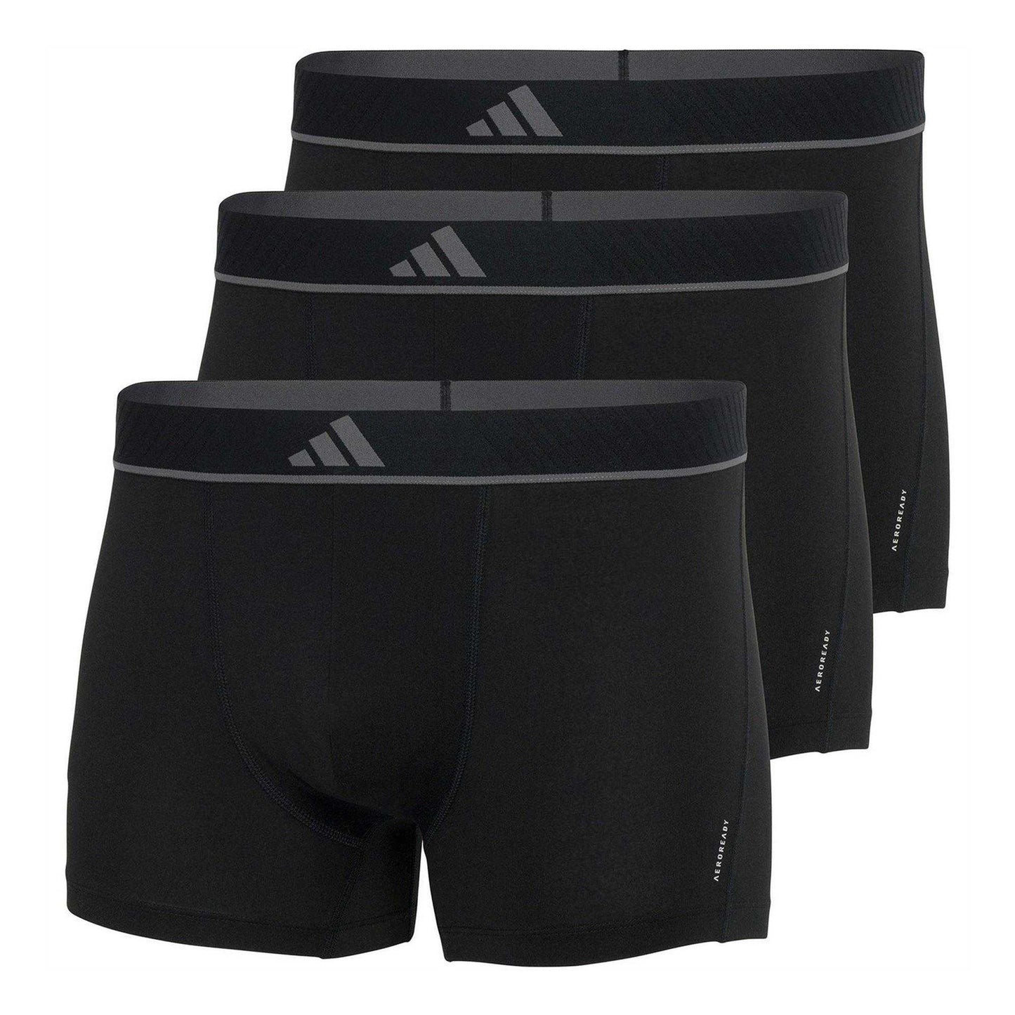 Black - Front - Adidas Mens Active Micro Flex Boxer Briefs (Pack of 3)