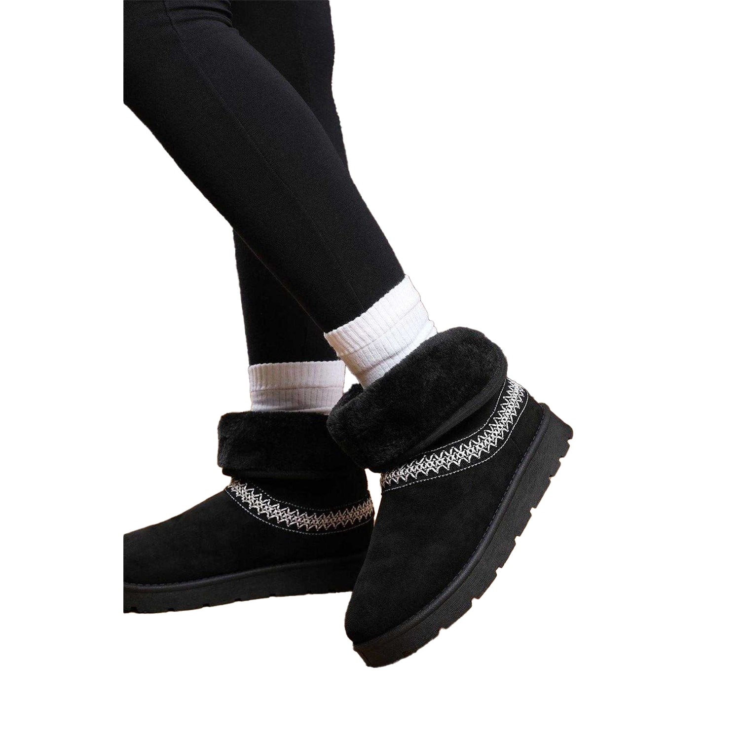 Black - Side - Where´s That From Womens-Ladies Embroidered Slippers