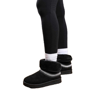 Black - Lifestyle - Where´s That From Womens-Ladies Embroidered Slippers