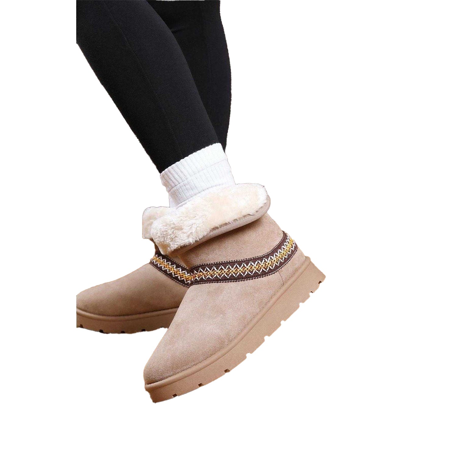 Camel - Side - Where´s That From Womens-Ladies Embroidered Slippers
